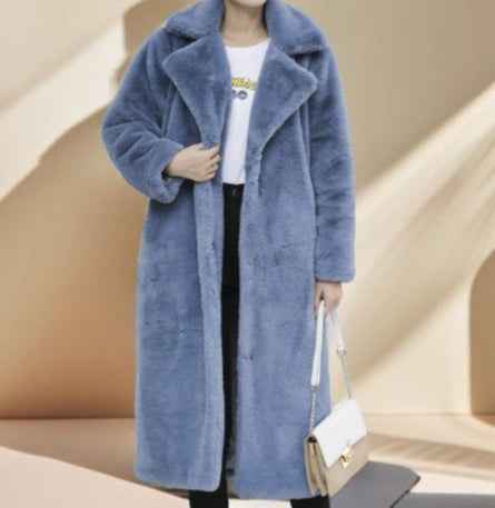 Long Faux Fur Coat- WInter long coats for women, view 8