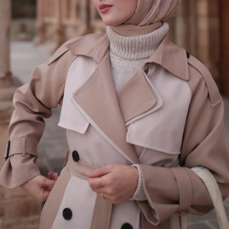 Korean windbreaker Full Sleeved trench coat Wide Waist, view 3
