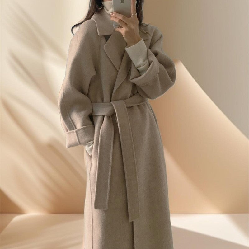Long Wool Coat With Drop Shoulder by Try Modest