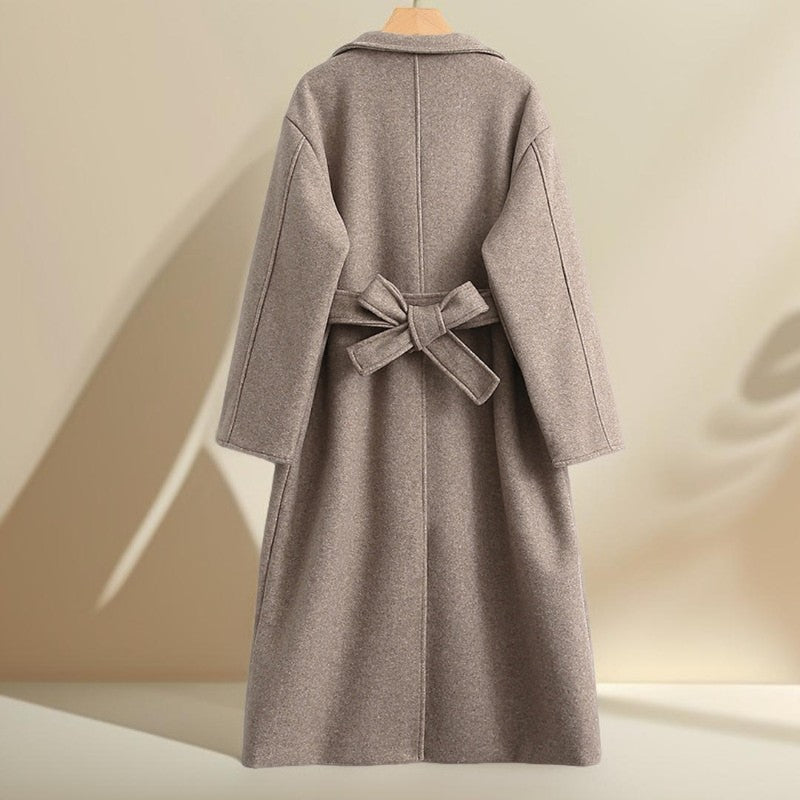 Long Wool Coat With Drop Shoulder, view 4