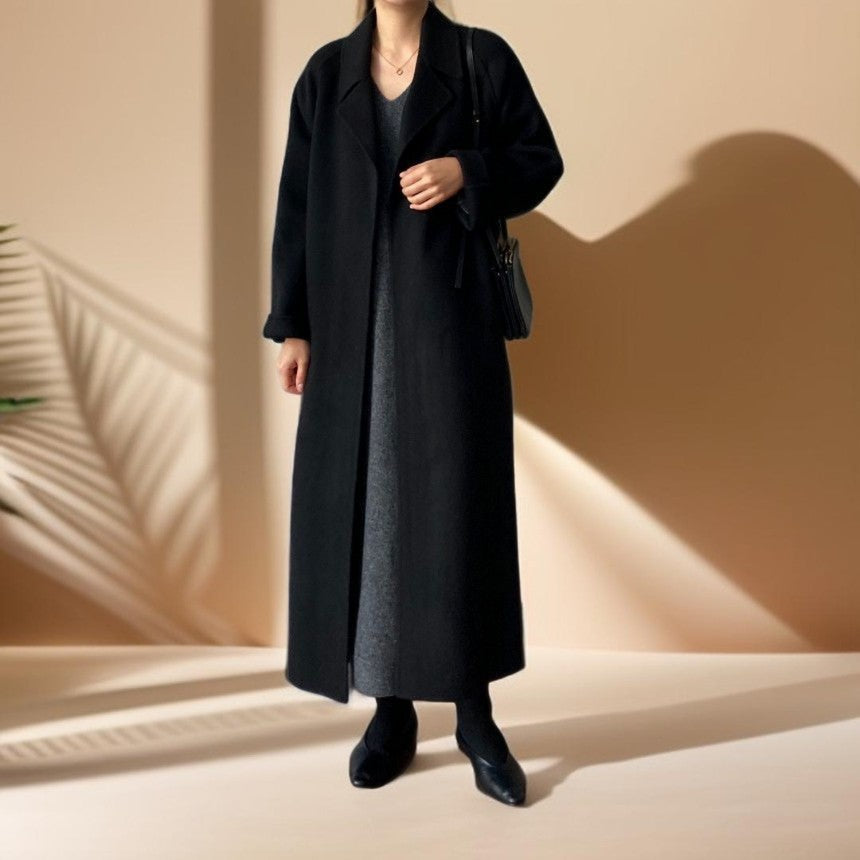 Long Wool Coat With Drop Shoulder, view 7