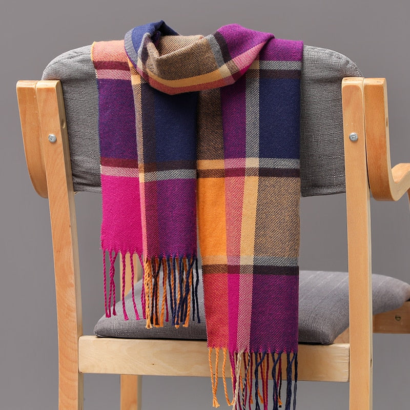 Warm Cashmere plaid scarf by Try Modest