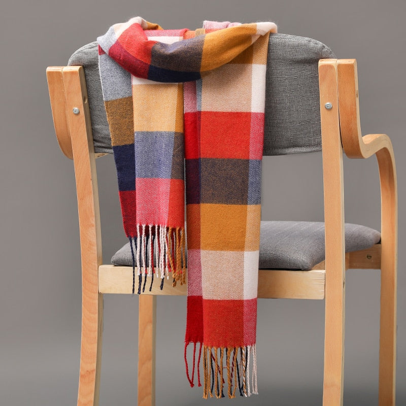 Warm Cashmere plaid scarf, view 3