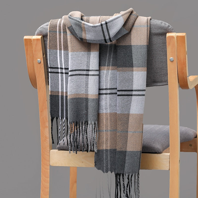 Warm Cashmere plaid scarf, view 4