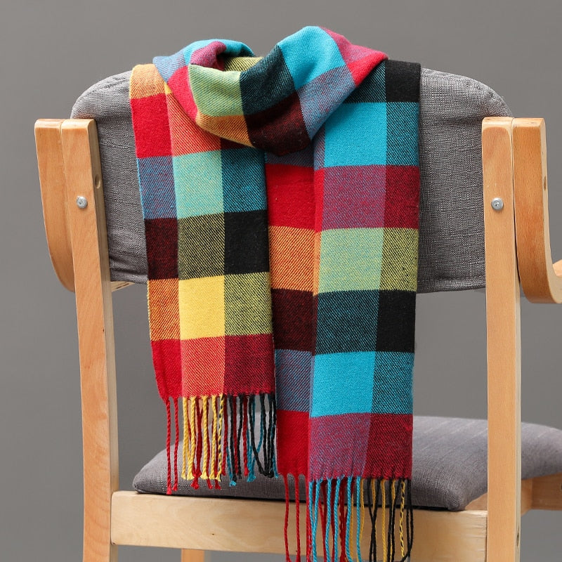 Warm Cashmere plaid scarf, view 5