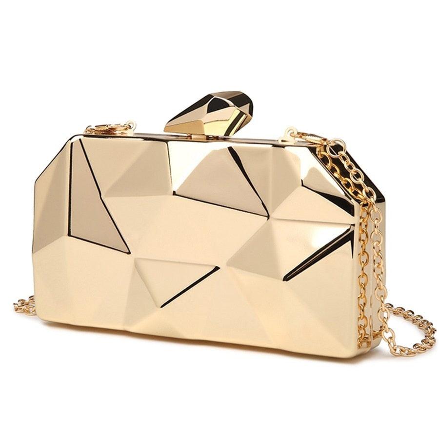 Gold Geometric Evening Clutch for wedding/parties by Try Modest