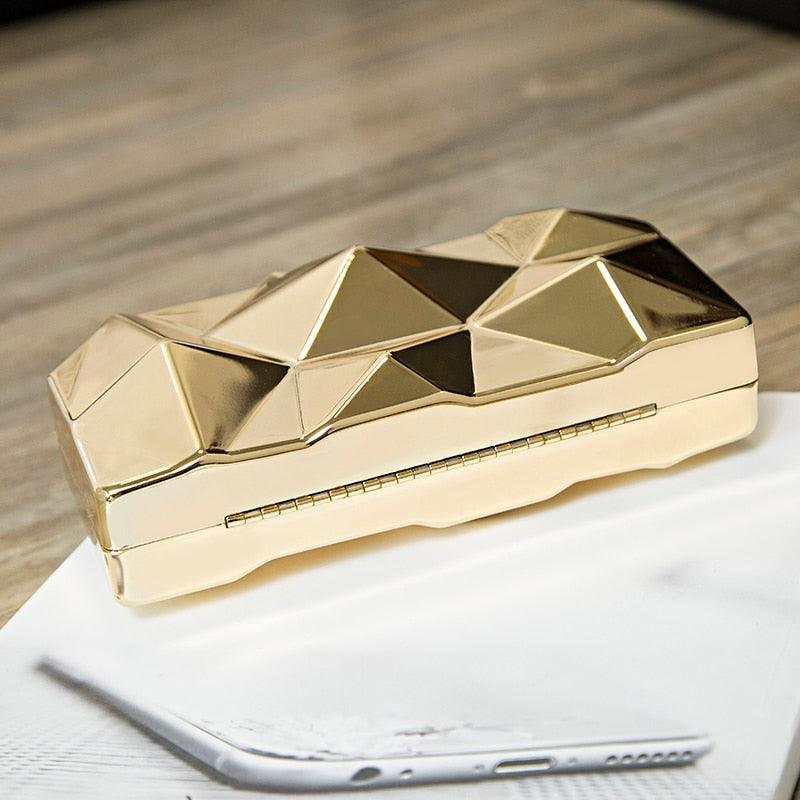 Gold Geometric Evening Clutch for wedding/parties, view 8