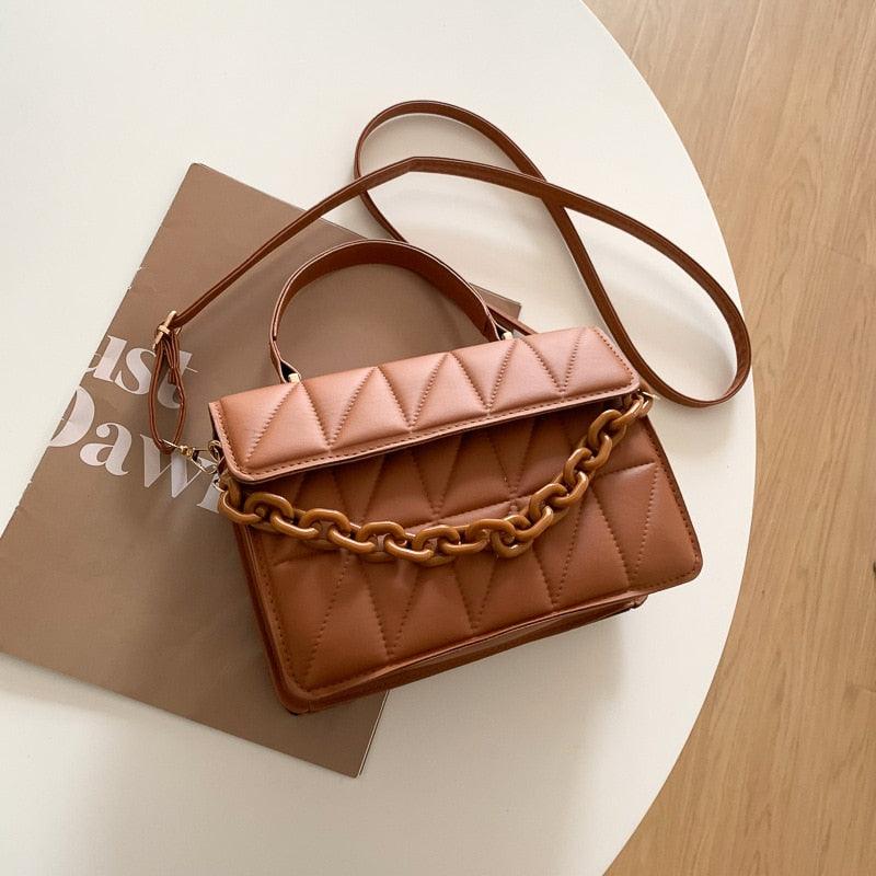 Trendy plaid shoulder bag for women, view 3