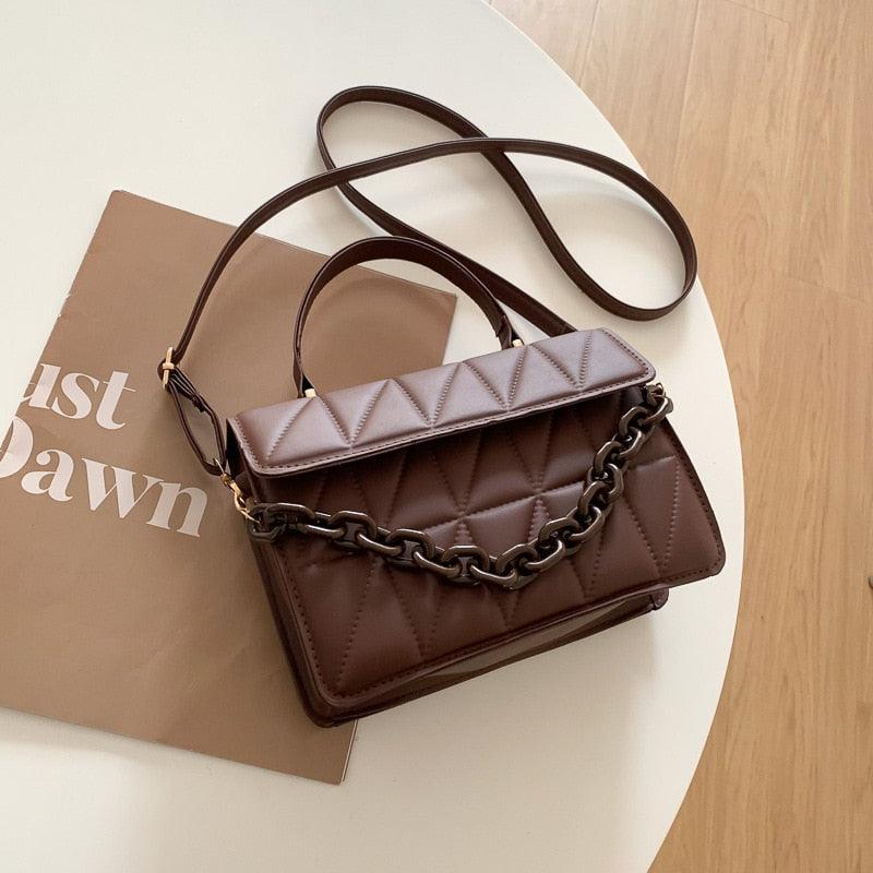 Trendy plaid shoulder bag for women, view 4