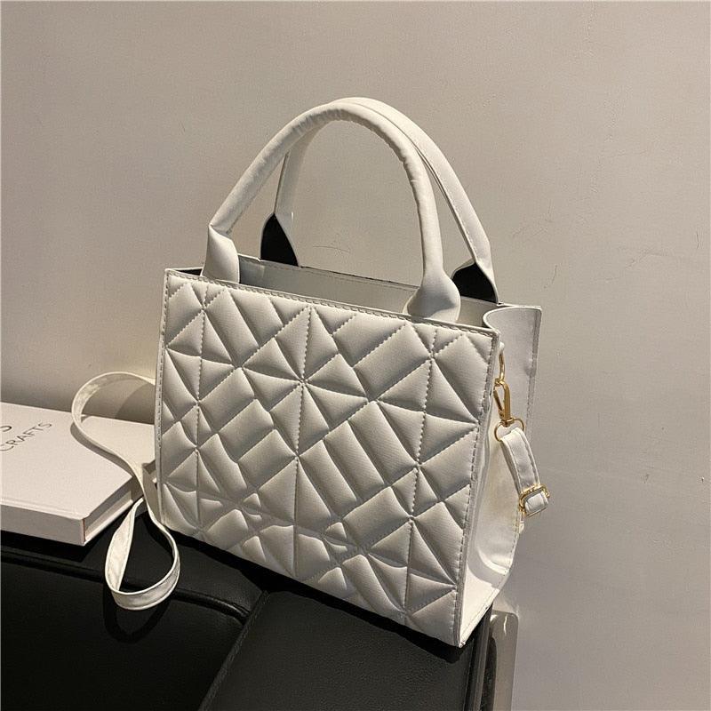 Trendy Plaid PU Leather Handbag, view 2