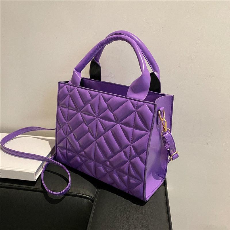 Trendy Plaid PU Leather Handbag, view 3