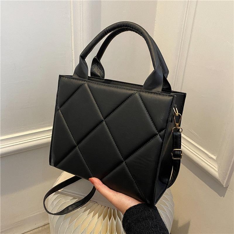 Trendy Plaid PU Leather Handbag, view 5