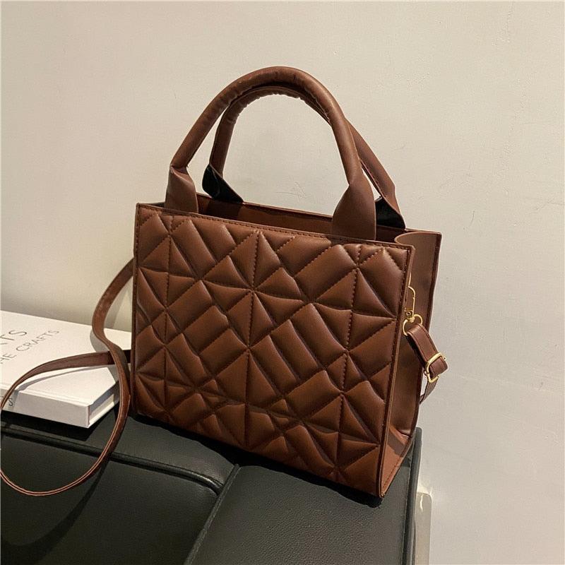 Trendy Plaid PU Leather Handbag, view 6