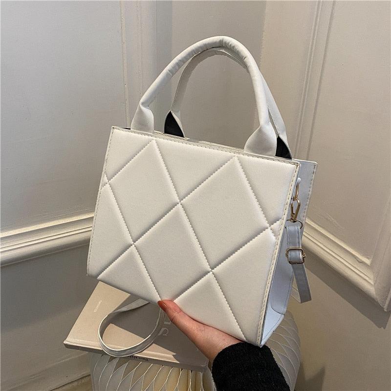 Trendy Plaid PU Leather Handbag, view 7