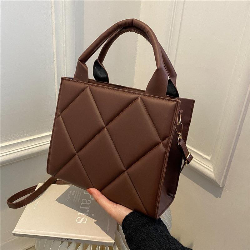 Trendy Plaid PU Leather Handbag, view 8