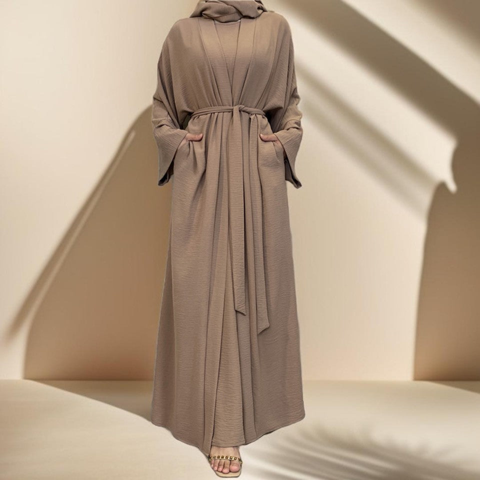2 piece robe with belt by Try Modest