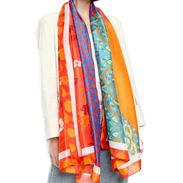Silk Satin printed Scarf, view 2
