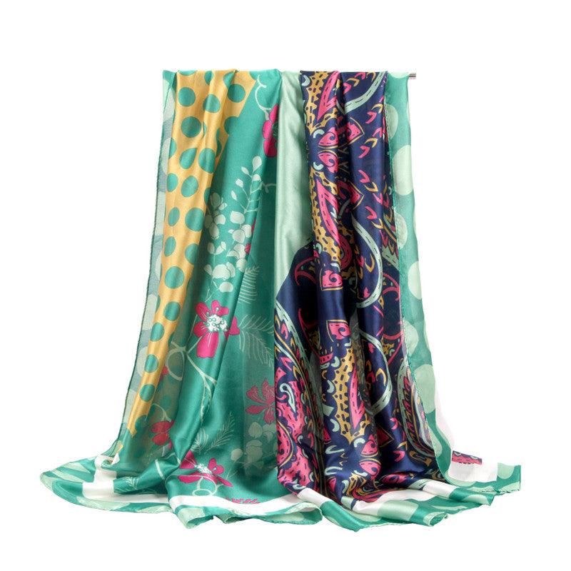 Silk Satin printed Scarf, view 4