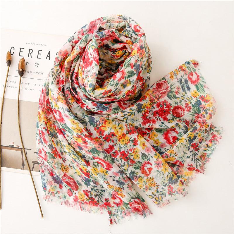 Printed floral turban, view 4