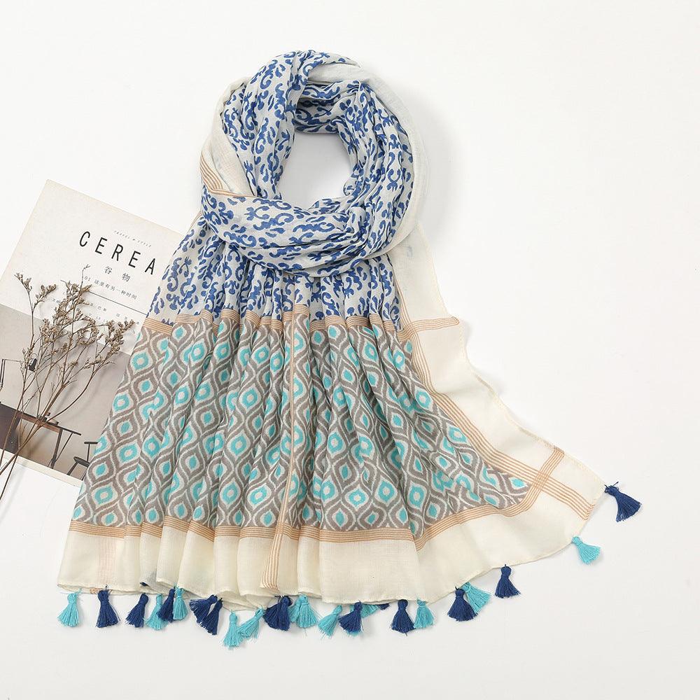 Geometric tassel stole, view 2