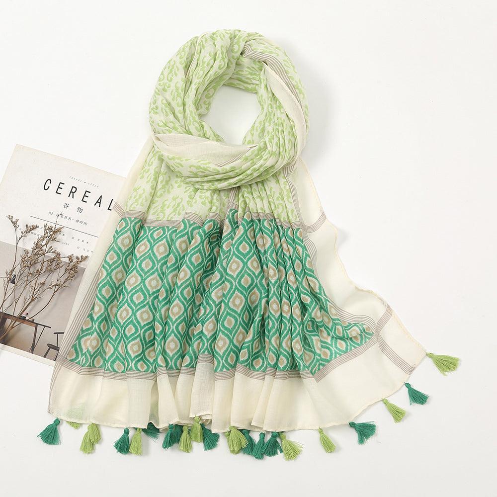 Geometric tassel stole, view 4