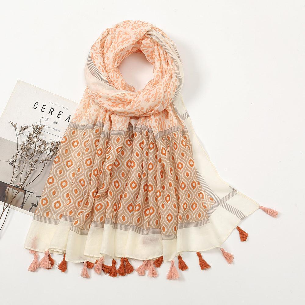 Geometric tassel stole, view 5