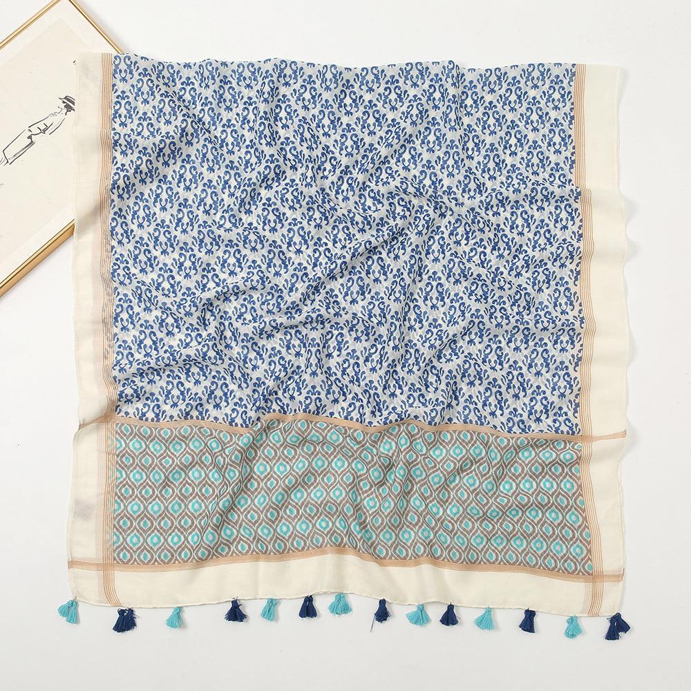 Geometric tassel stole, view 6