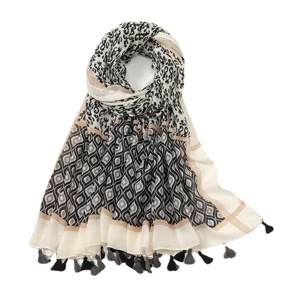 Geometric tassel stole, view 8