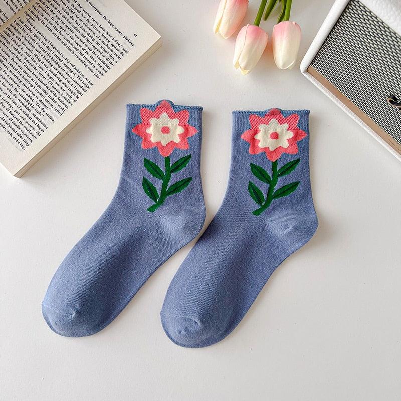 Flower mid-tube Women Socks, view 4