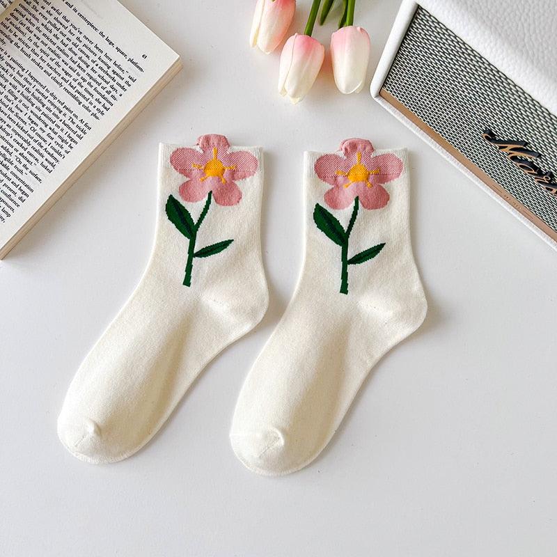Flower mid-tube Women Socks, view 5