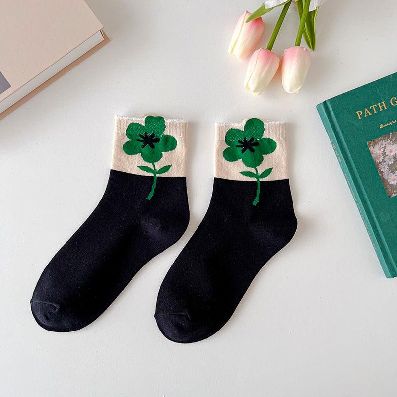 Flower mid-tube Women Socks, view 8
