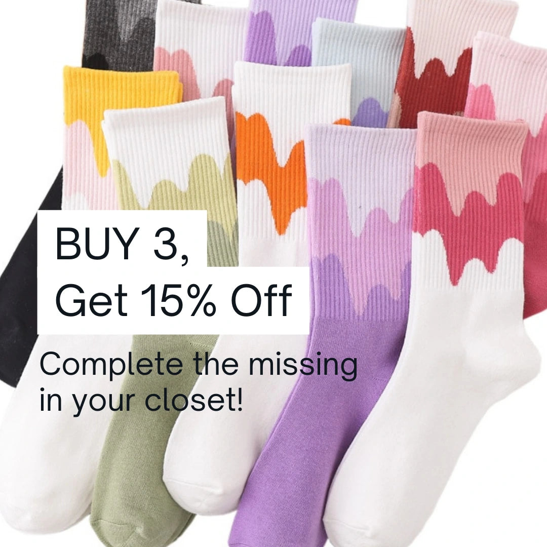 Ice Cream Color Matching Mid-tube warm Socks by Try Modest
