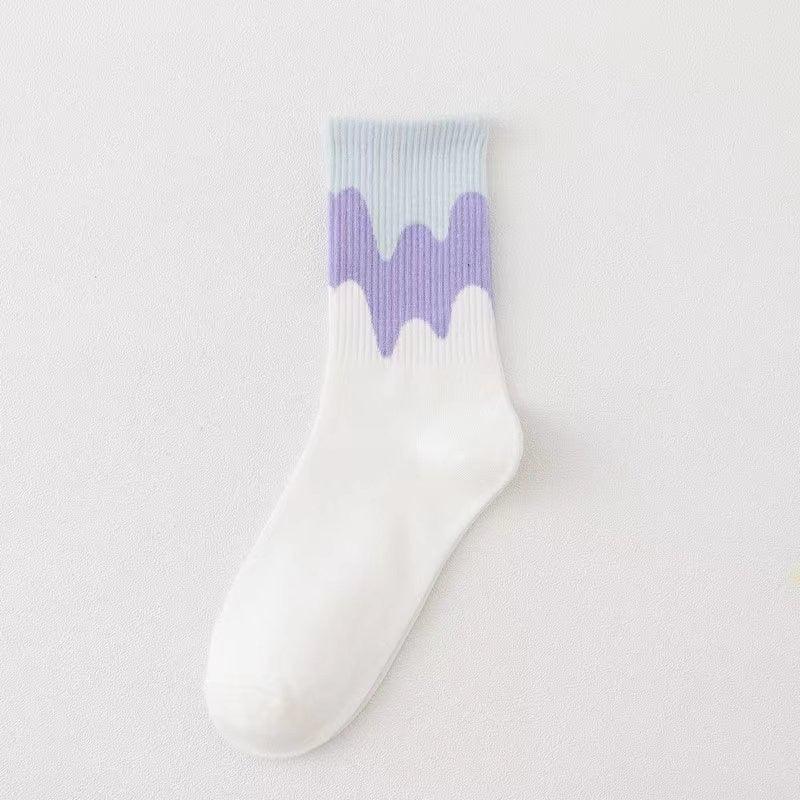 Ice Cream Color Matching Mid-tube warm Socks, view 3