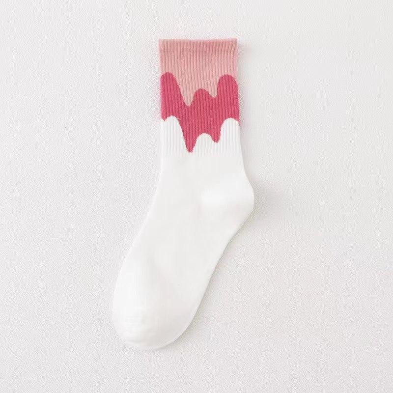 Ice Cream Color Matching Mid-tube warm Socks, view 7
