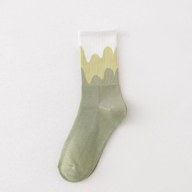 Ice Cream Color Matching Mid-tube warm Socks, view 8