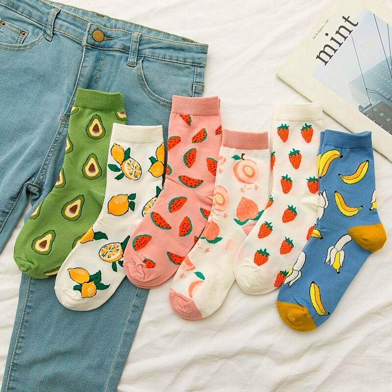 Women Fruity pattern socks, view 2