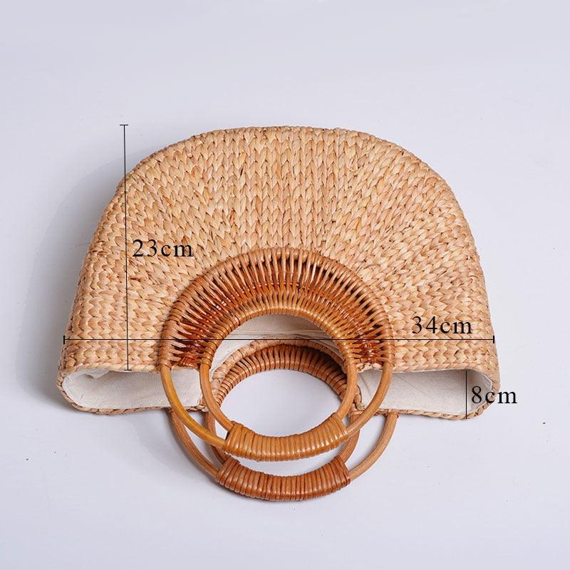 Elegant woven straw beach bags, view 2
