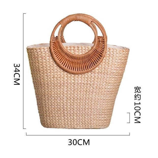 Elegant woven straw beach bags, view 4