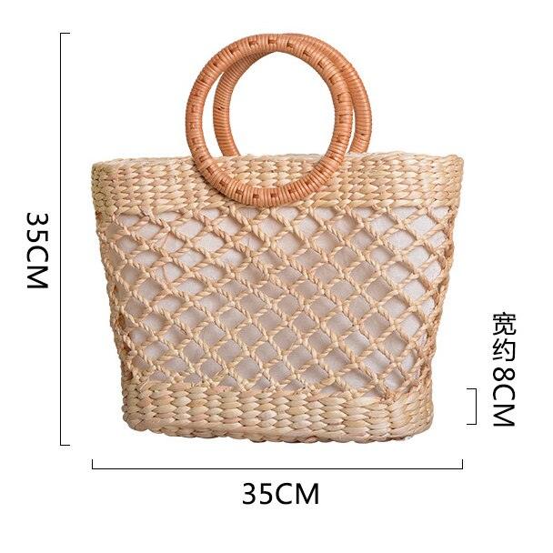 Elegant woven straw beach bags, view 5