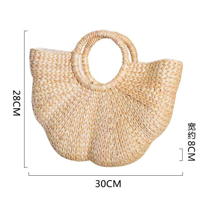Elegant woven straw beach bags, view 6