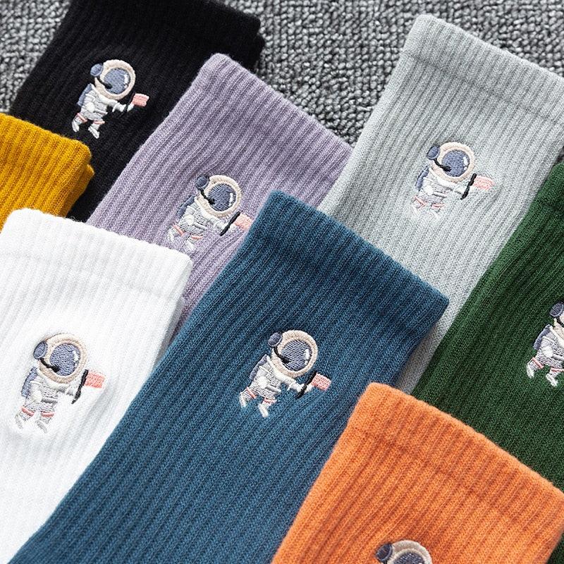 Winter Embroidered Astronaut Medium Tube Socks, view 2