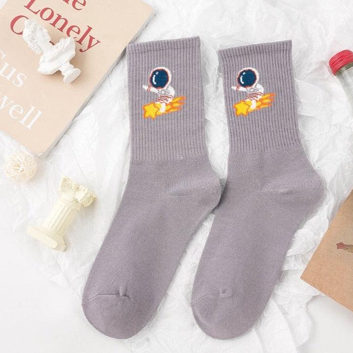 Winter Embroidered Astronaut Medium Tube Socks, view 4