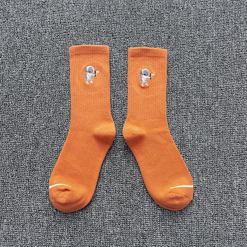 Winter Embroidered Astronaut Medium Tube Socks, view 6