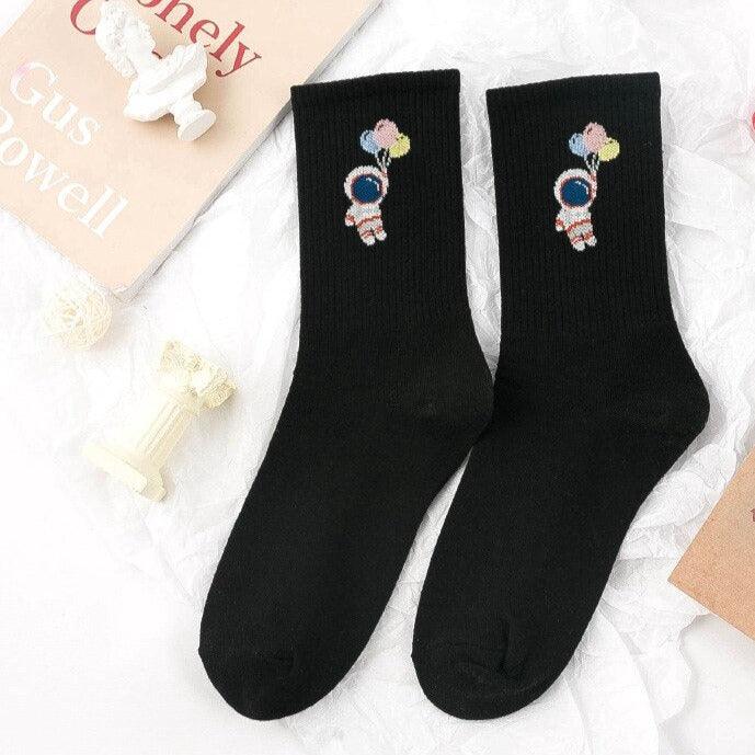 Winter Embroidered Astronaut Medium Tube Socks, view 7