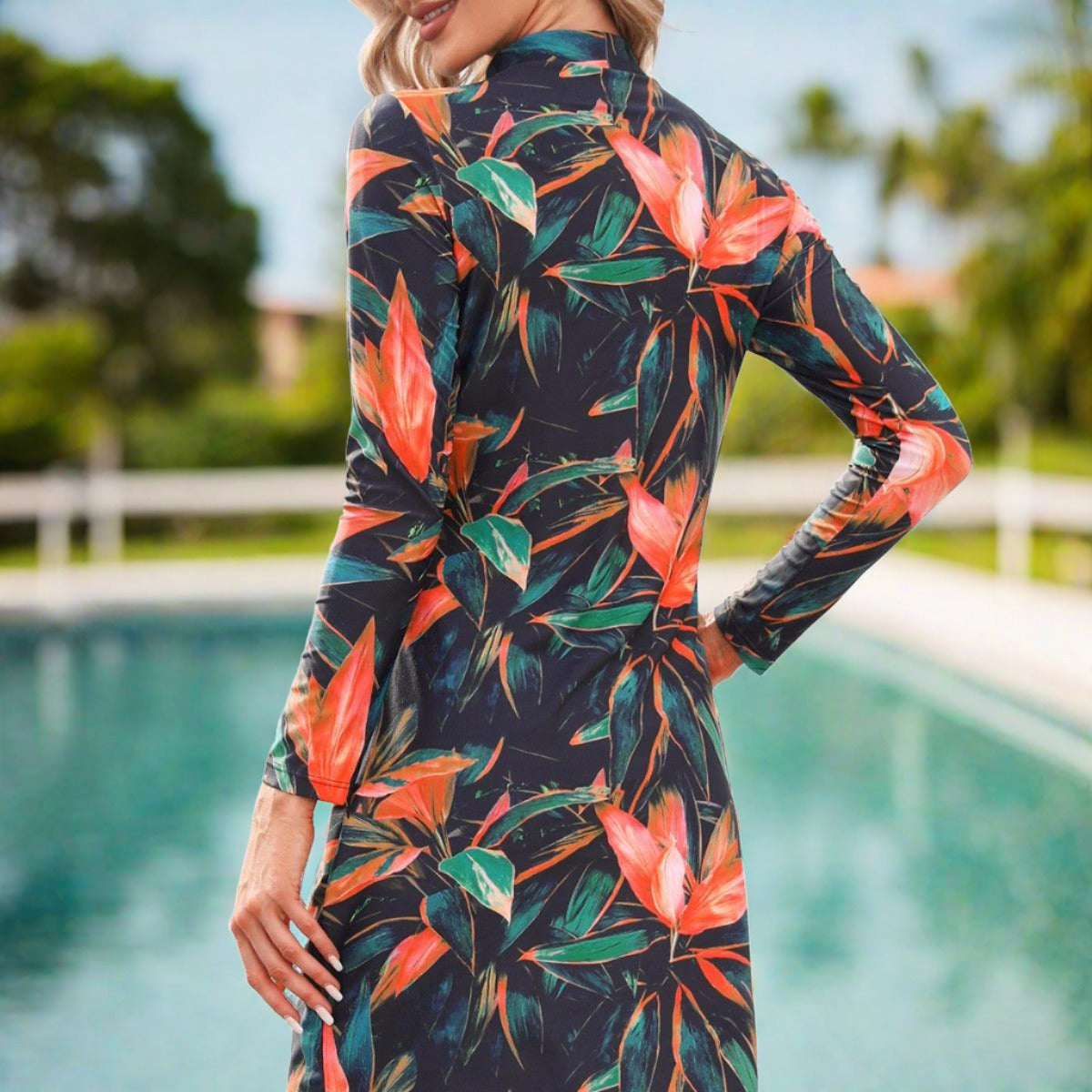 Women's Printed Swimsuit, view 3