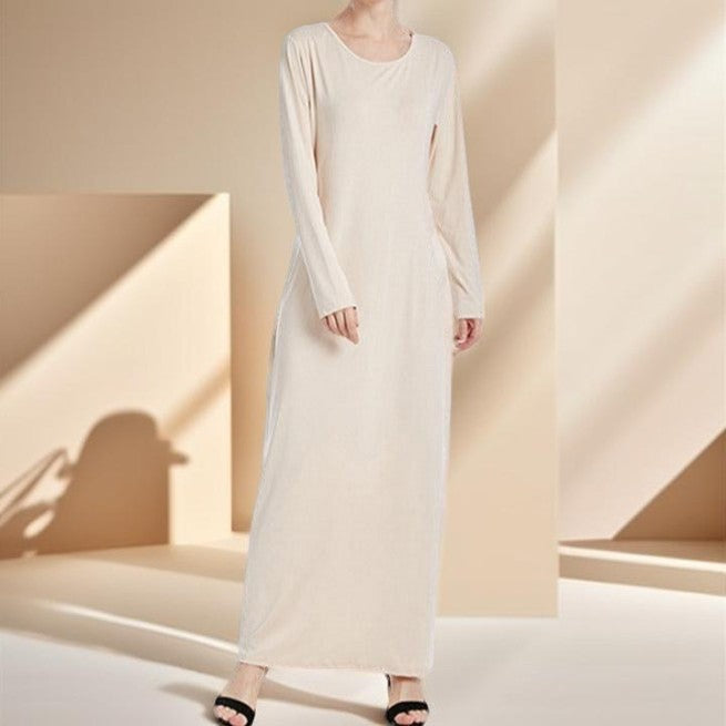 Stretchable full sleeve under abaya inner slip dress, view 2