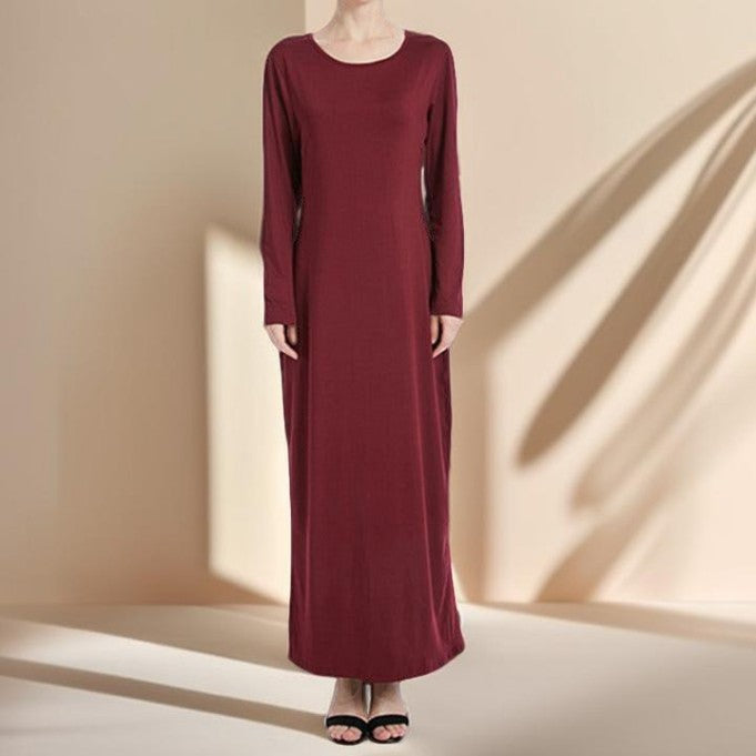 Stretchable full sleeve under abaya inner slip dress, view 4