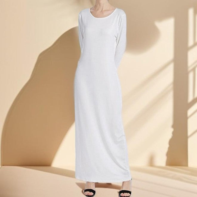 Stretchable full sleeve under abaya inner slip dress, view 7