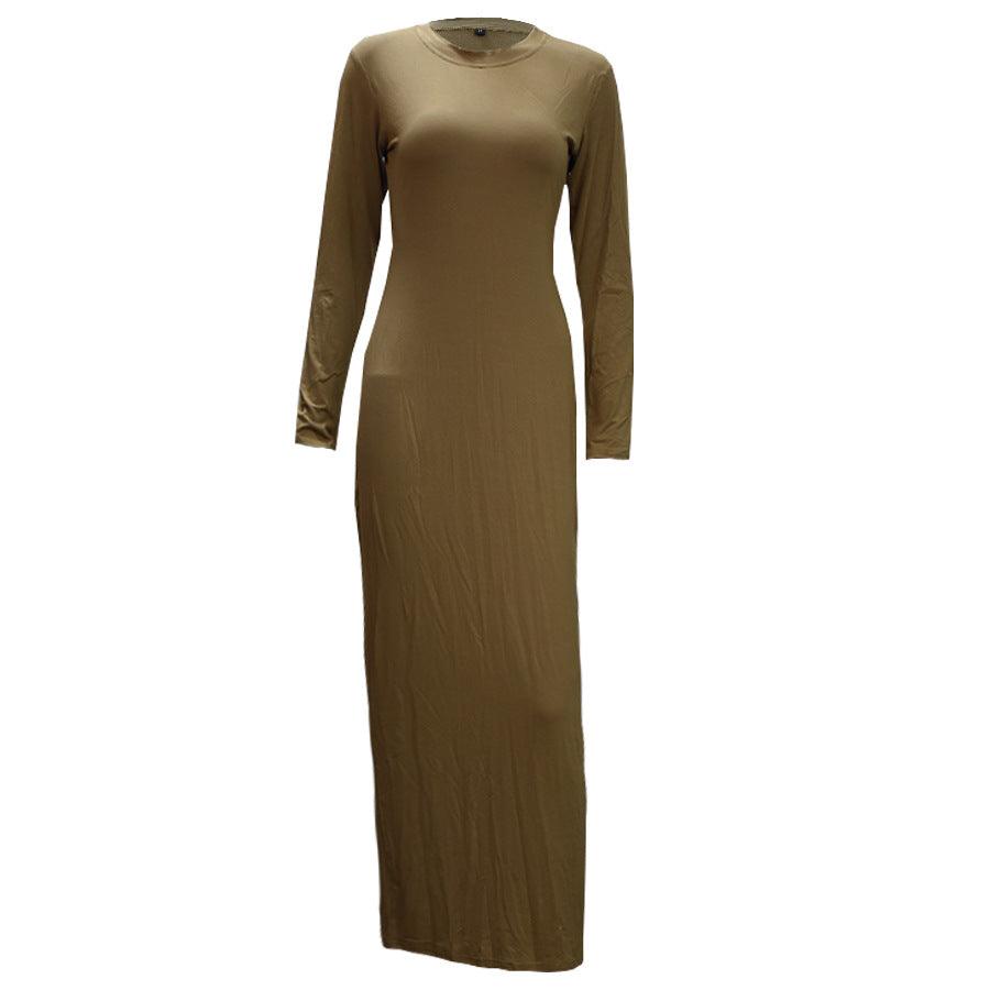 Full sleeve under abaya slip dress with round neck, view 2