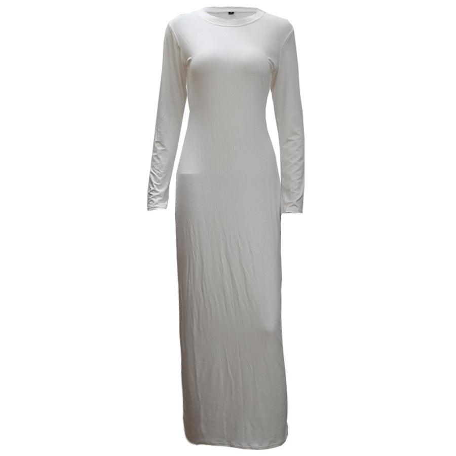 Full sleeve under abaya slip dress with round neck, view 3